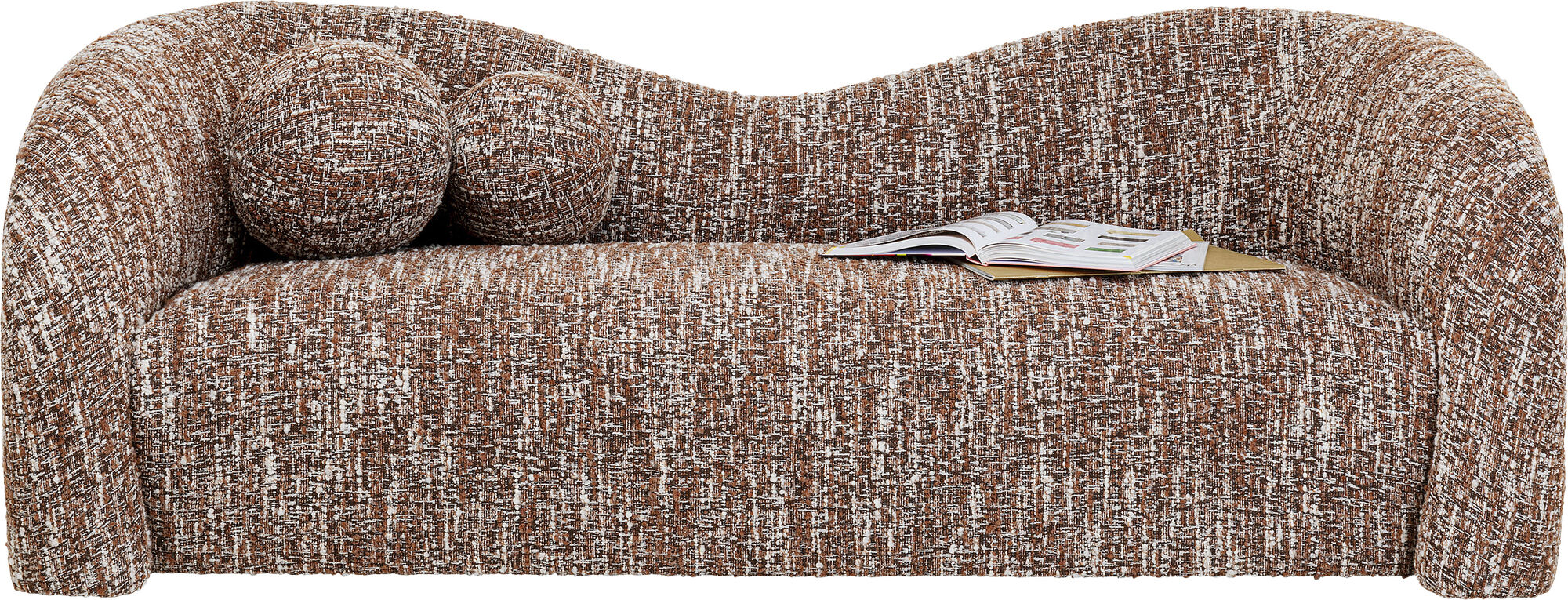 Sofa 2-Sitzer Livia Melange Braun 201cm – Grafik-1.