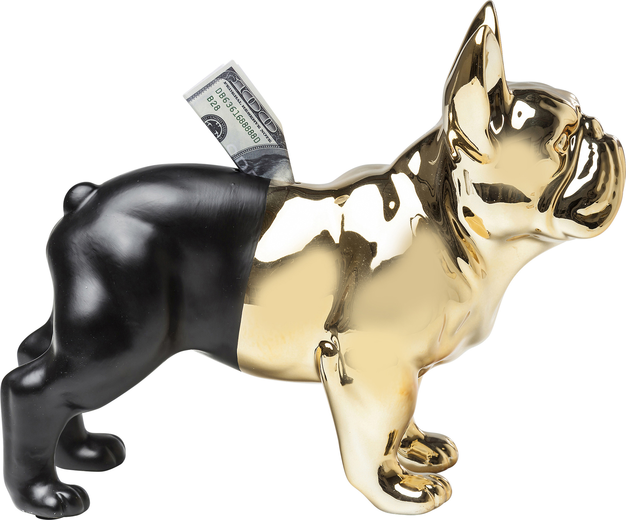 Spardose Bulldog Gold-Schwarz