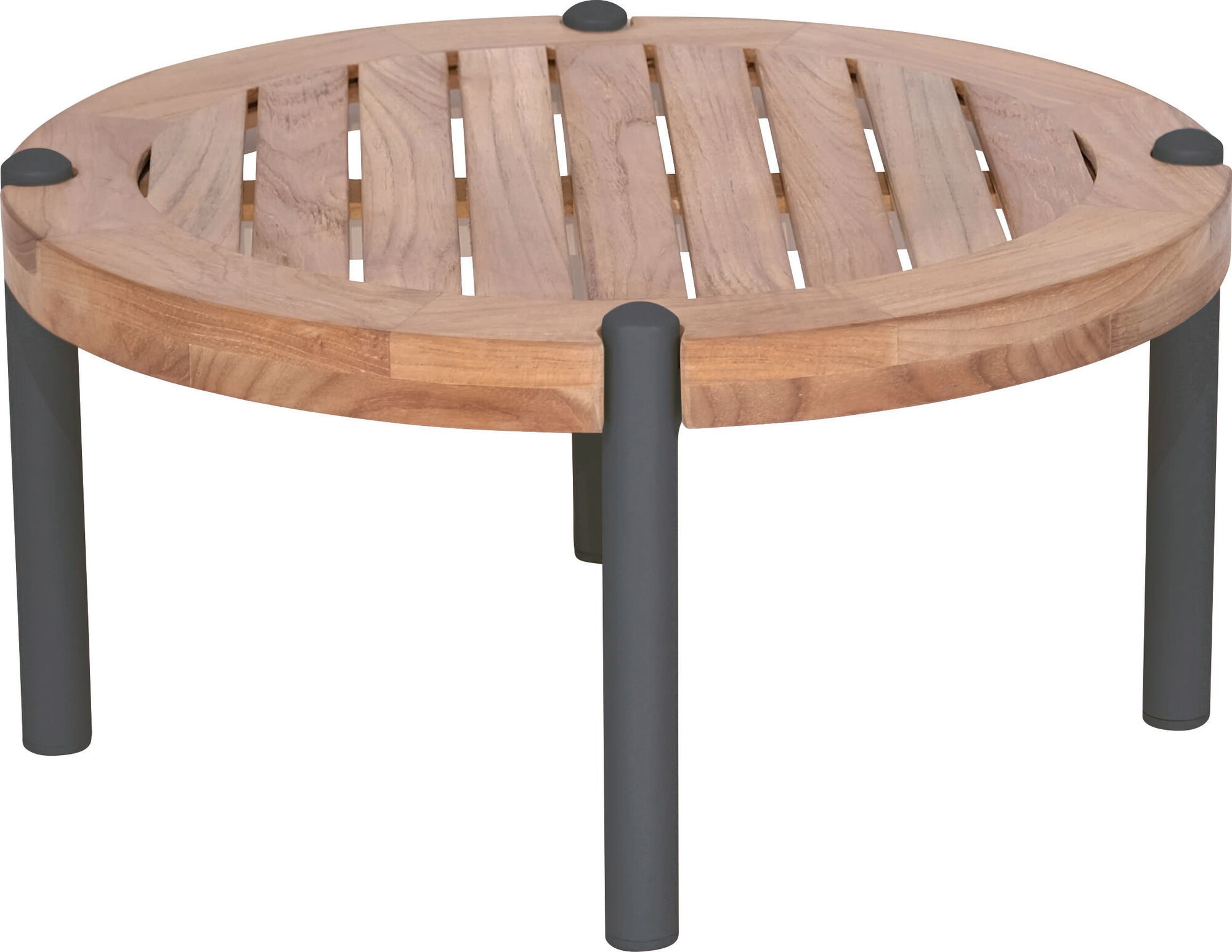 Stern Beistelltisch Taro Alu anthrazit/Teak Ø 55cm – Grafik-1.