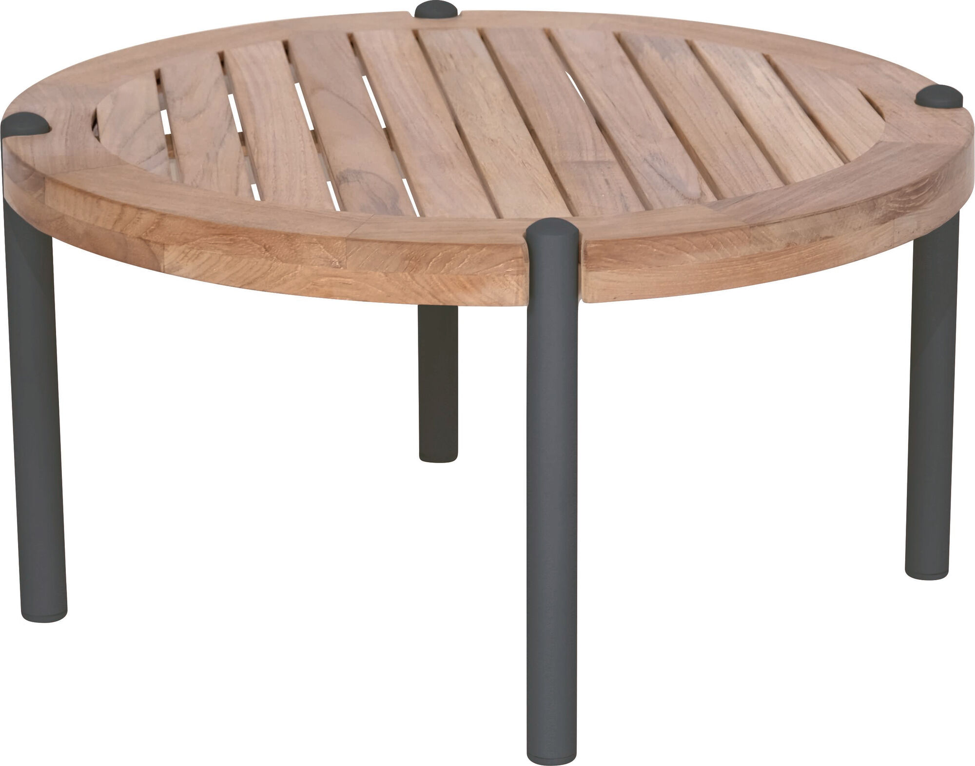 Stern Beistelltisch Taro Alu anthrazit/Teak Ø 65cm – Grafik-1.