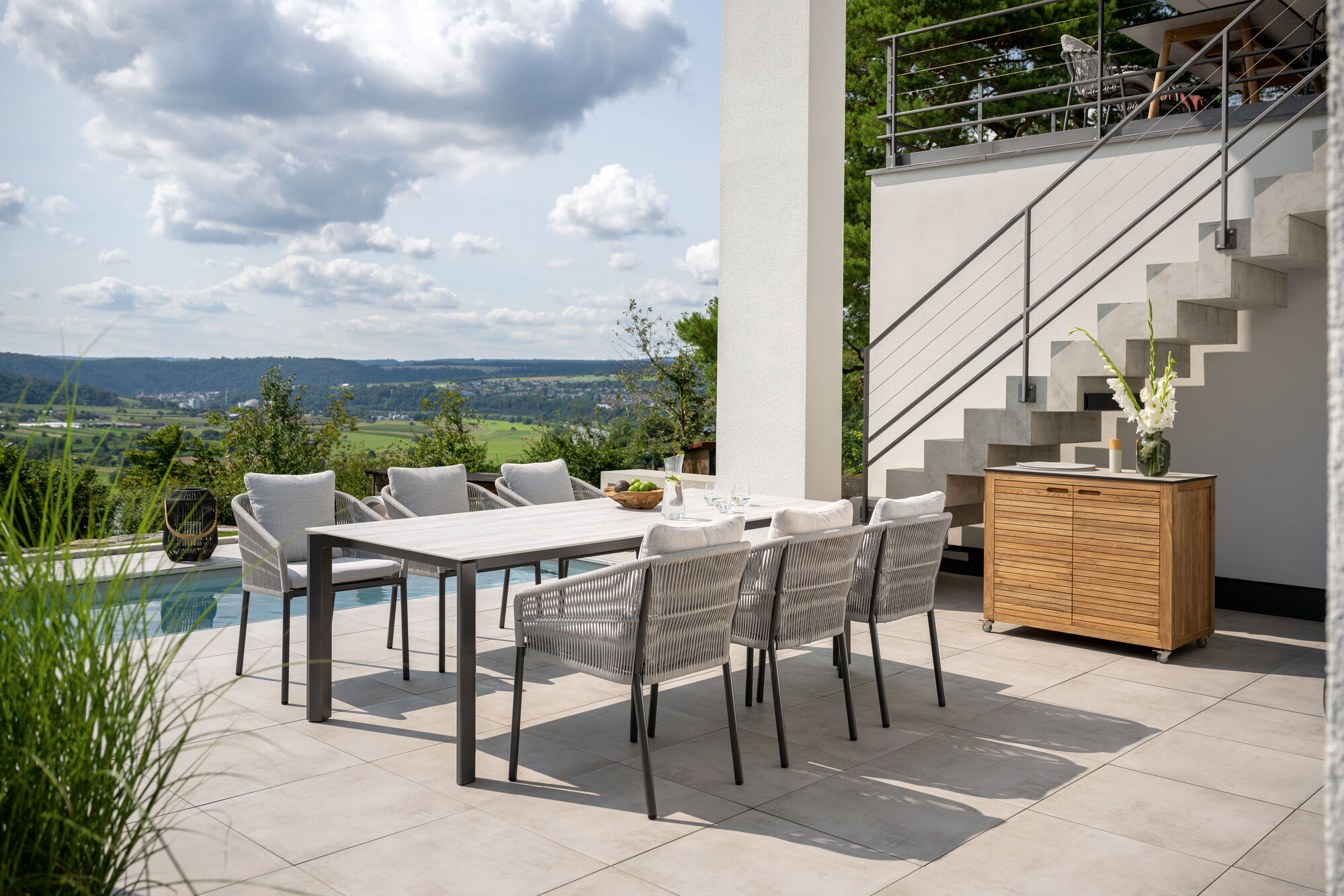 Stern Tisch Penta 220x100 Alu anthr./ Dekton beige – Grafik-1.