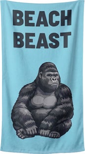 Strandtuch Beast 90x170cm blau – Grafik-1.