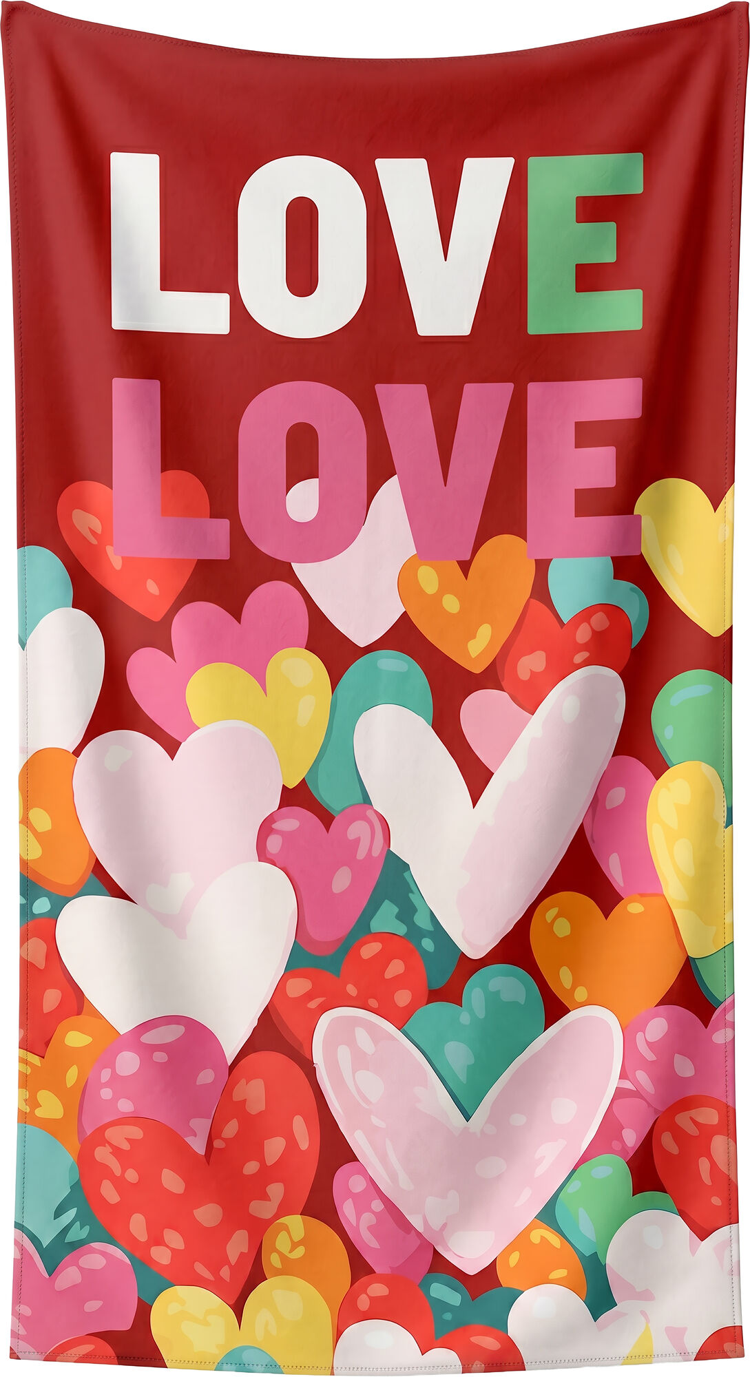 Strandtuch Big Love 90x170cm rot – Grafik-1.