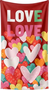 Strandtuch Big Love 90x170cm rot – Grafik-1.