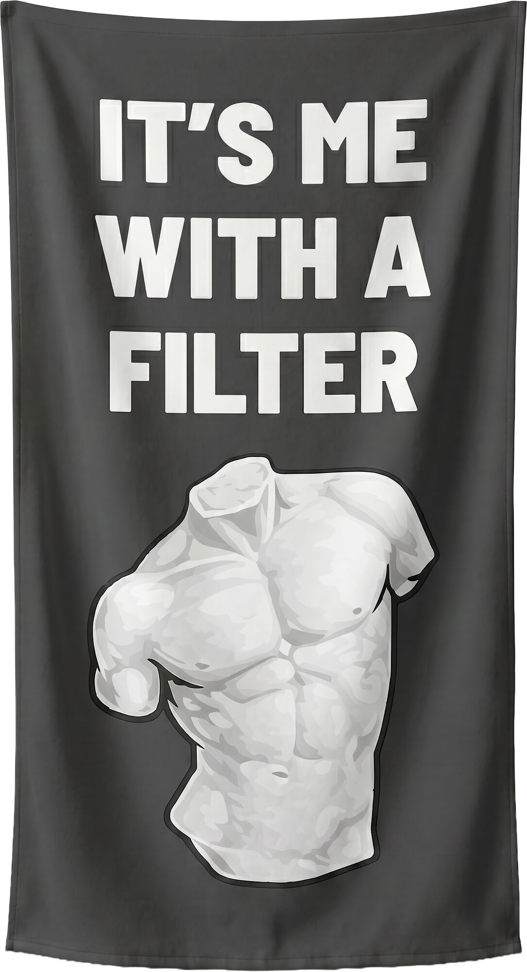 Strandtuch Filter Boy 90x170cm grau – Grafik-1.