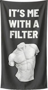 Strandtuch Filter Boy 90x170cm grau – Grafik-1.