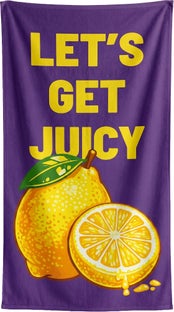 Strandtuch Juicy Lemon 90x170cm lila – Grafik-1.