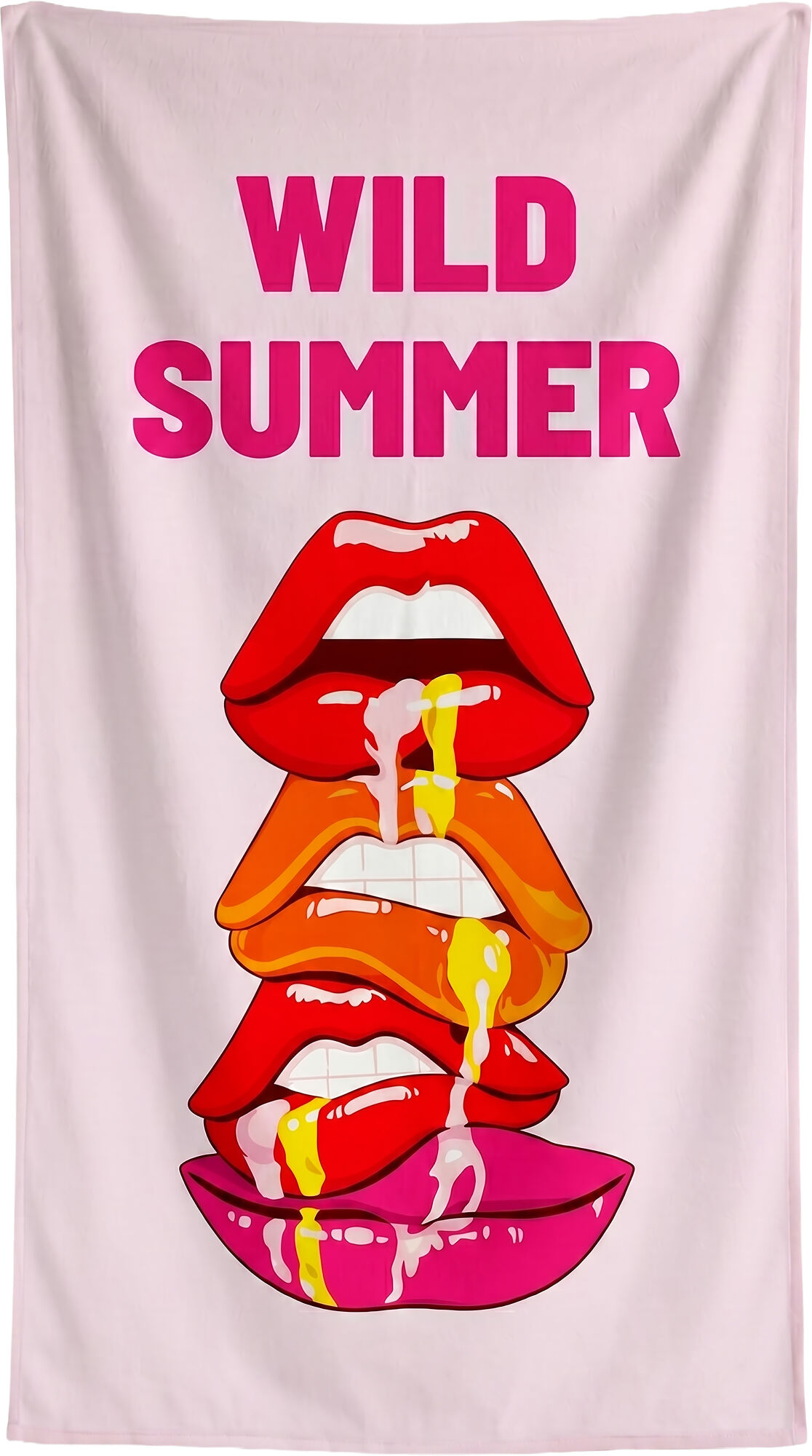 Strandtuch Wild Summer 90x170cm rosa – Grafik-1.