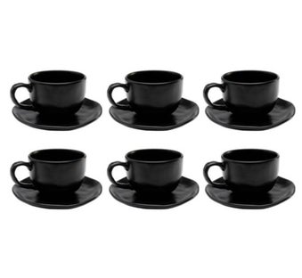 Tasse mit Untertasse Organic Black (6/Set) – Grafik-1.