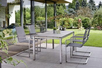 Tisch Classic 160x90 cm Edelstahl/Stone light – Grafik-1.