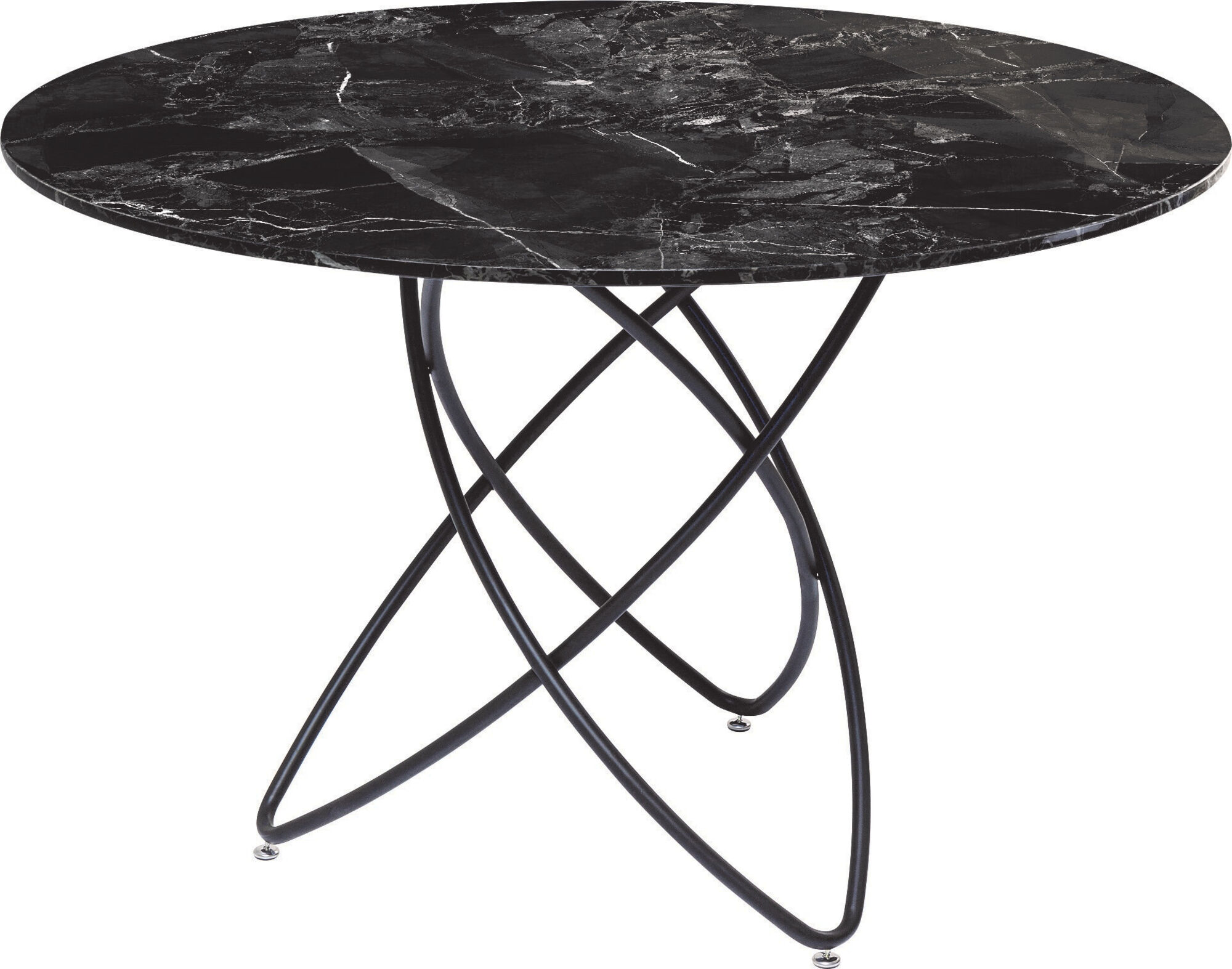 Tisch Molekular Schwarz Marble Glas Ø120cm – Grafik-1.