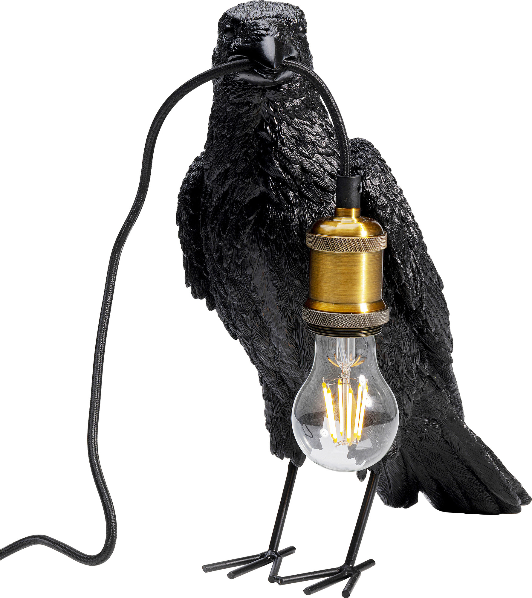 Produkt: Tischleuchte Animal Crow Matt Schwarz 34cm.