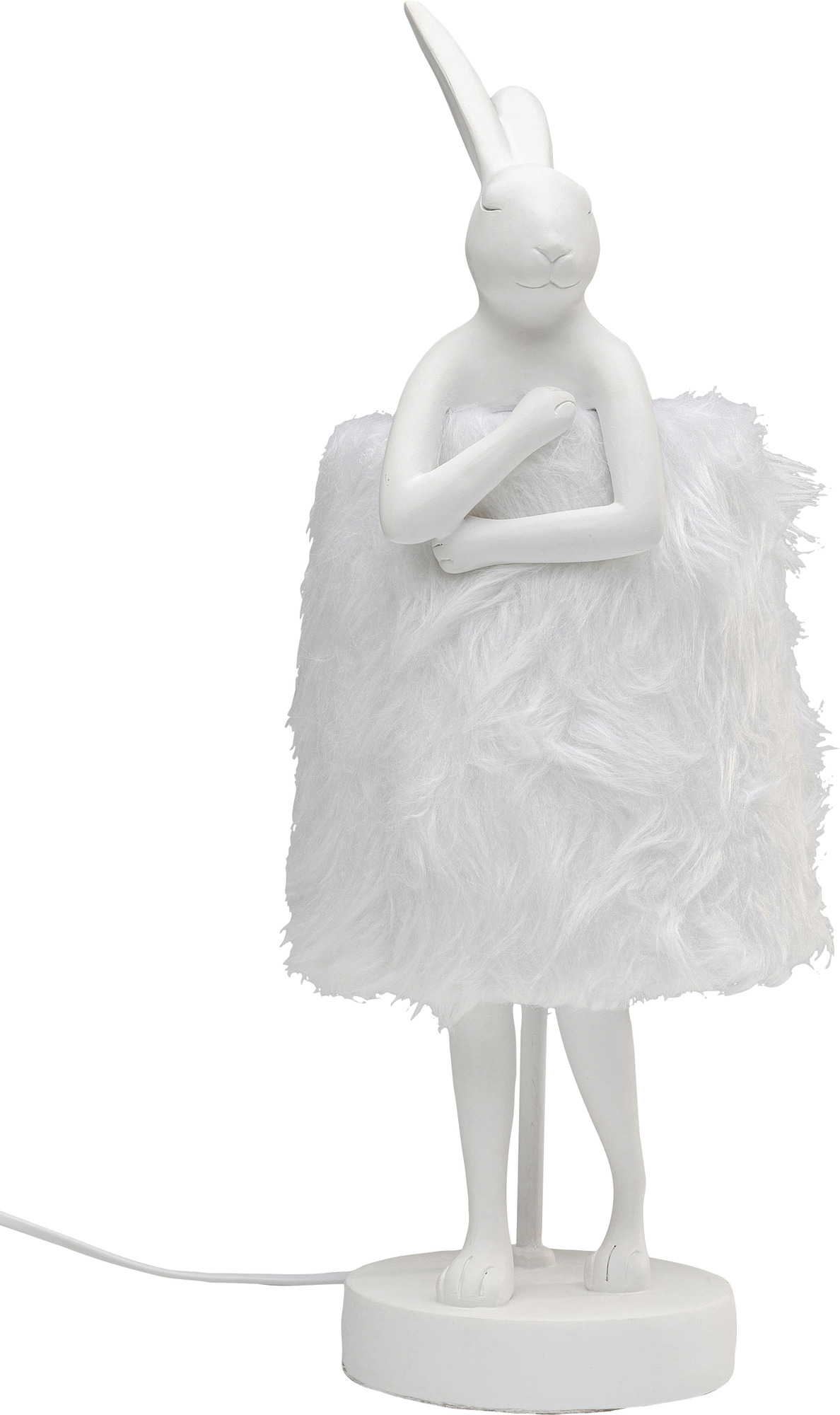 Tischleuchte Animal Rabbit Fur Weiß/Silber 50cm