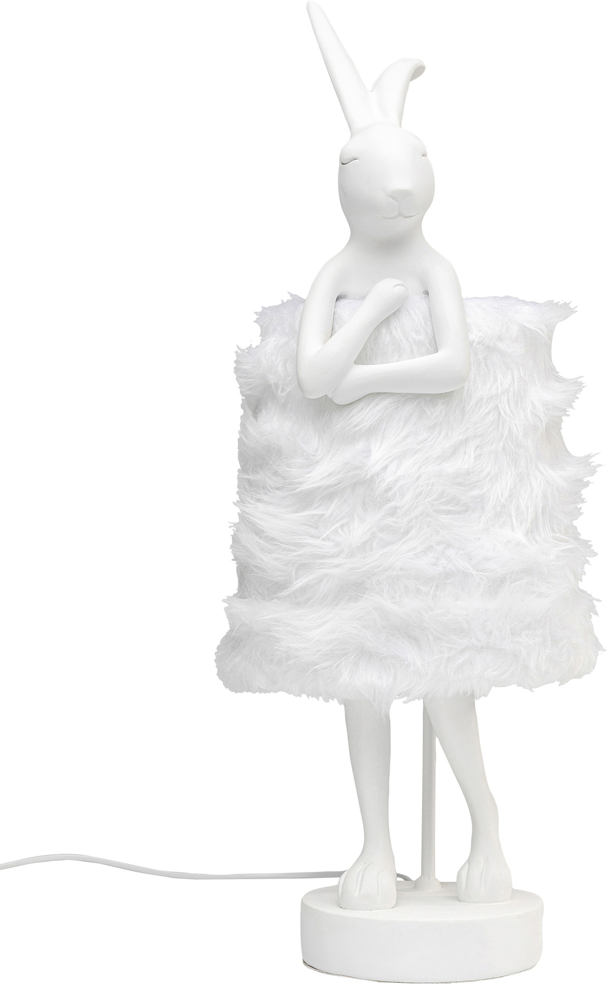 Tischleuchte Animal Rabbit Fur Weiß/Silber 68cm