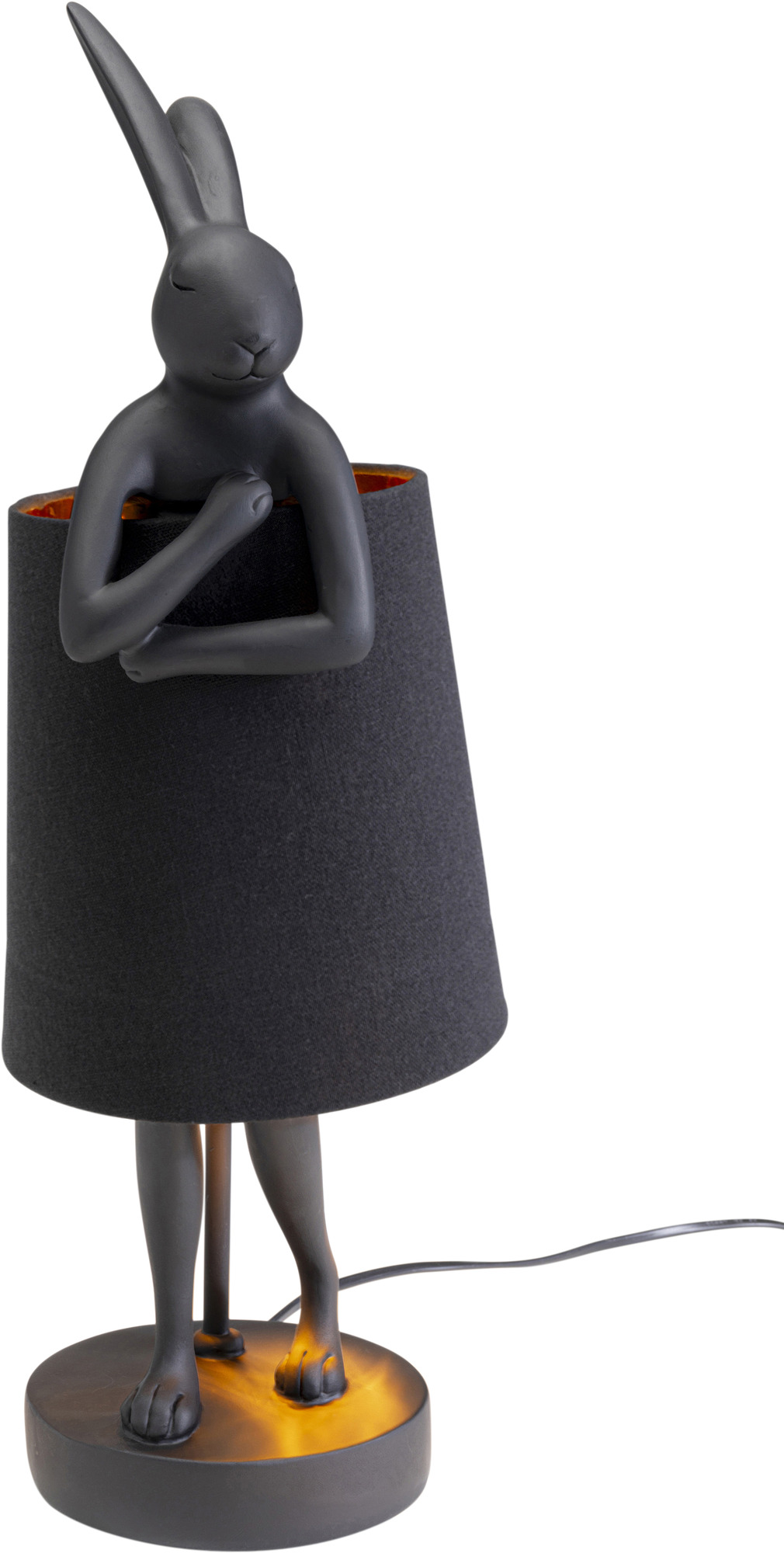 Kare Design Tischlampe Animal Rabbit Matt, schwarz, 50cm Höhe | modern, fürs Wohnzimmer - Bild 4