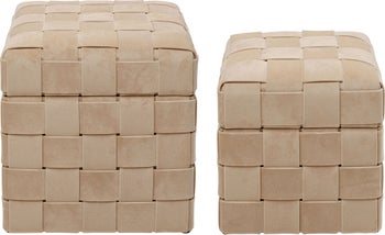 Truhenhocker Weave Beige (2/Set) – Grafik-1.