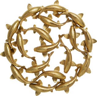 Wandobjekt School of Koi Gold Ø102cm – Grafik-1.