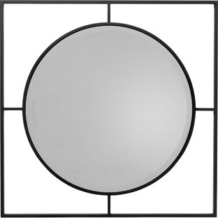Wandspiegel Stanford Frame Matt Schwarz Ø90cm – Grafik-1.