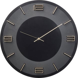 Wanduhr Leonardo Schwarz/Gold Ø49cm – Grafik-1.