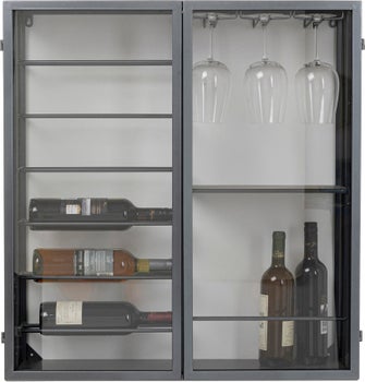 Produkt: Wandweinregal Porto Schwarz 75x80cm.