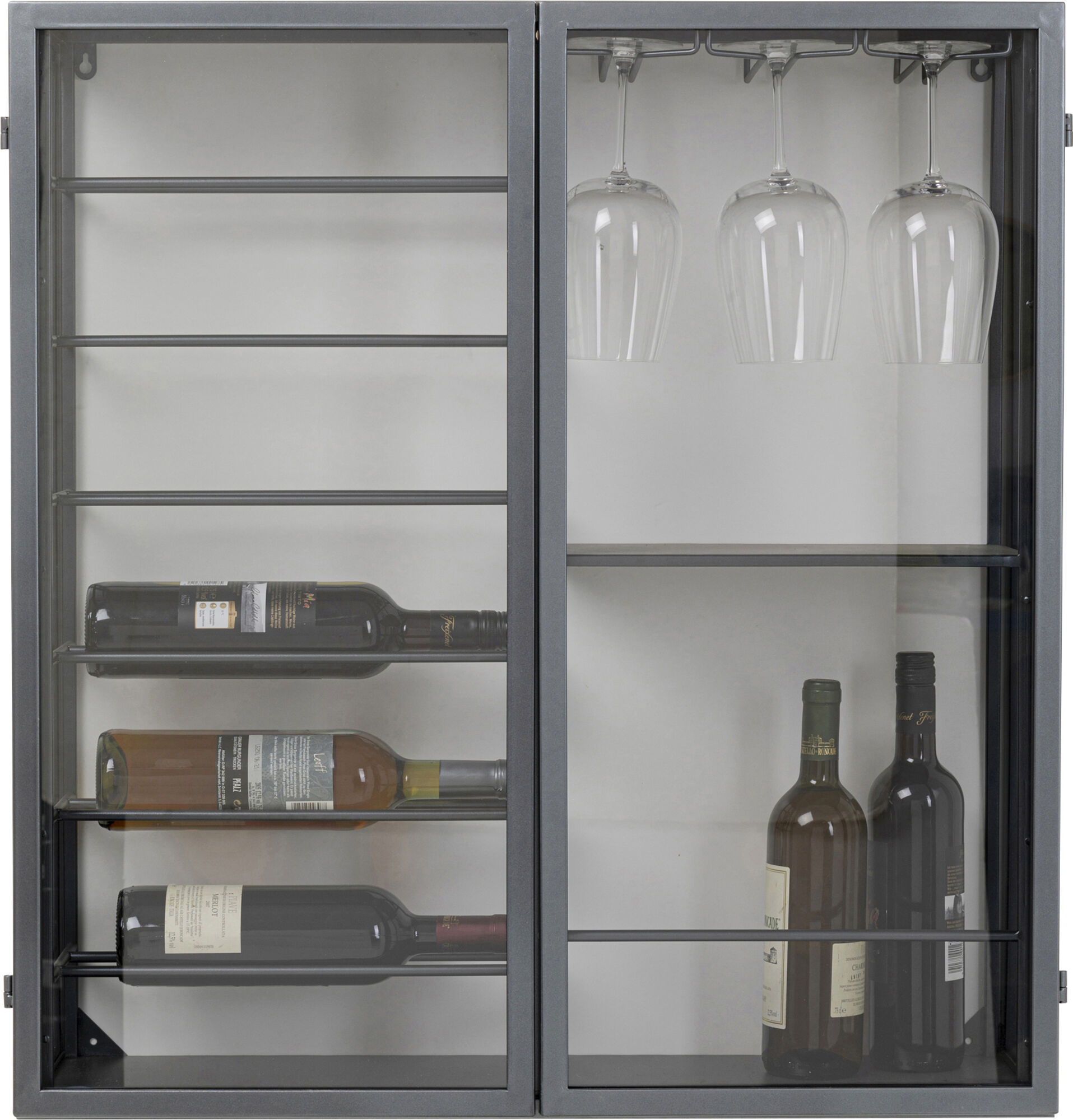 Wandweinregal Porto Schwarz 75x80cm – Grafik-1.