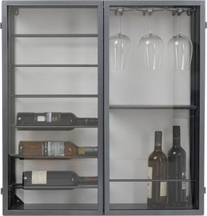 Wandweinregal Porto Schwarz 75x80cm – Grafik-1.