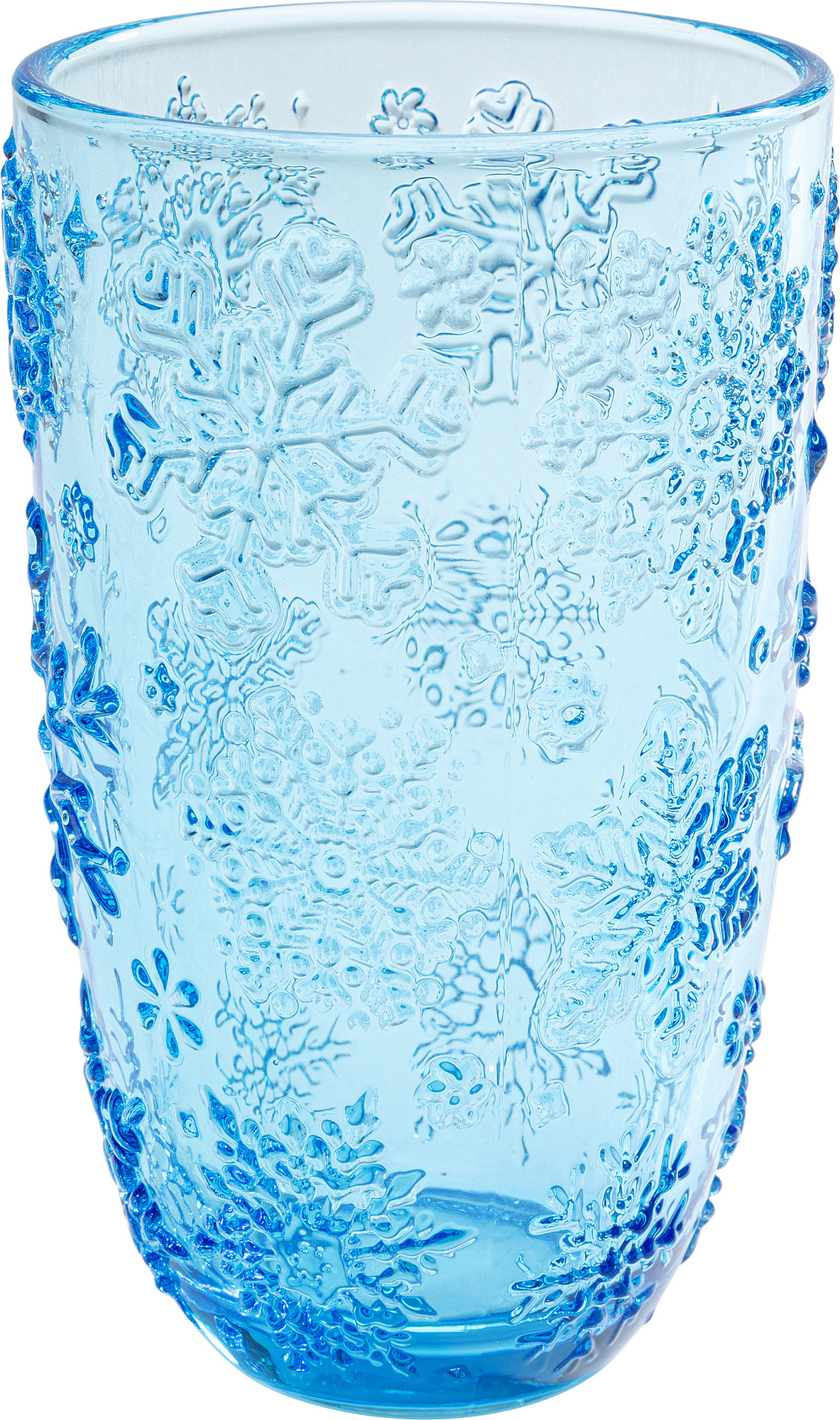 Wasserglas Ice Flowers Blau