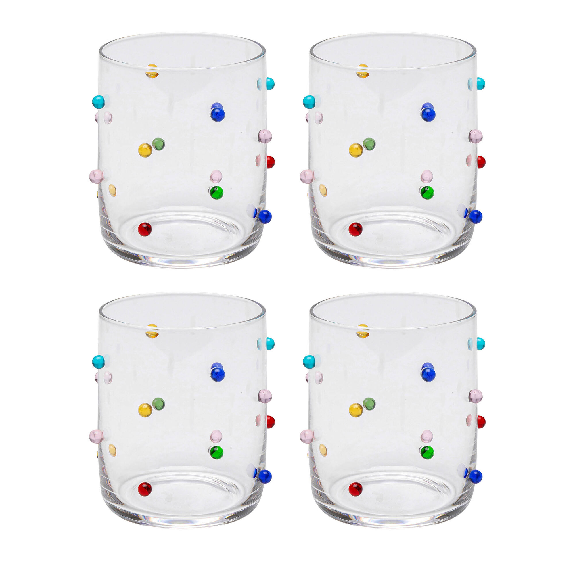 Wasserglas Party Dots 9cm (4/tlg.)