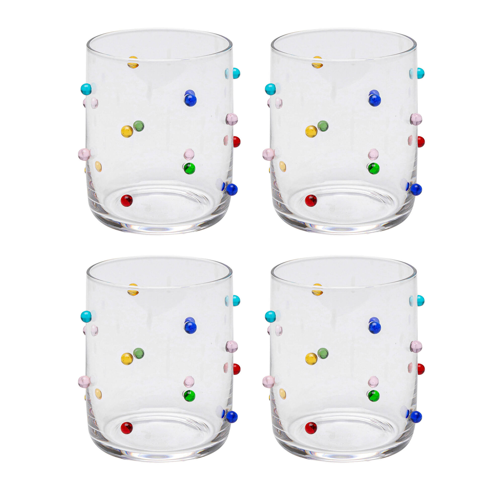 Wasserglas Party Dots 9cm (4/tlg.)