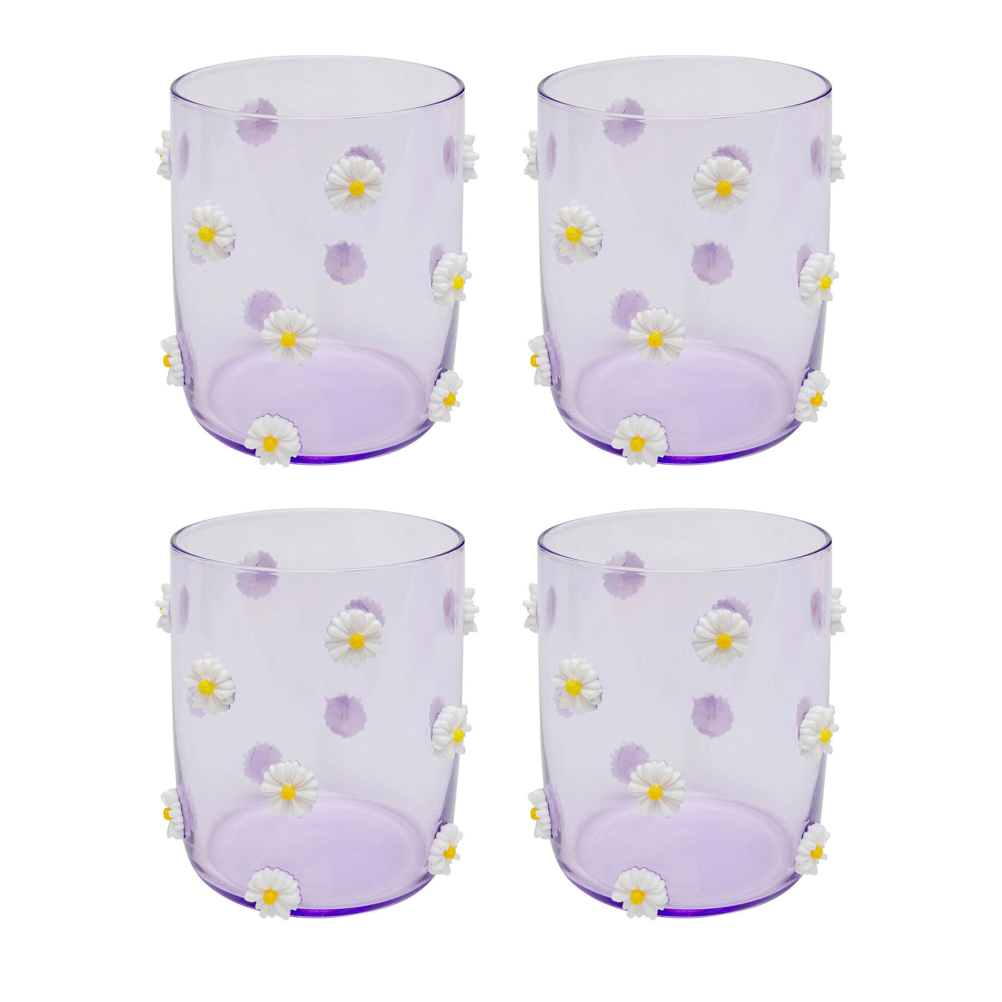 Wasserglas Party Flowers 9cm (4/tlg.)