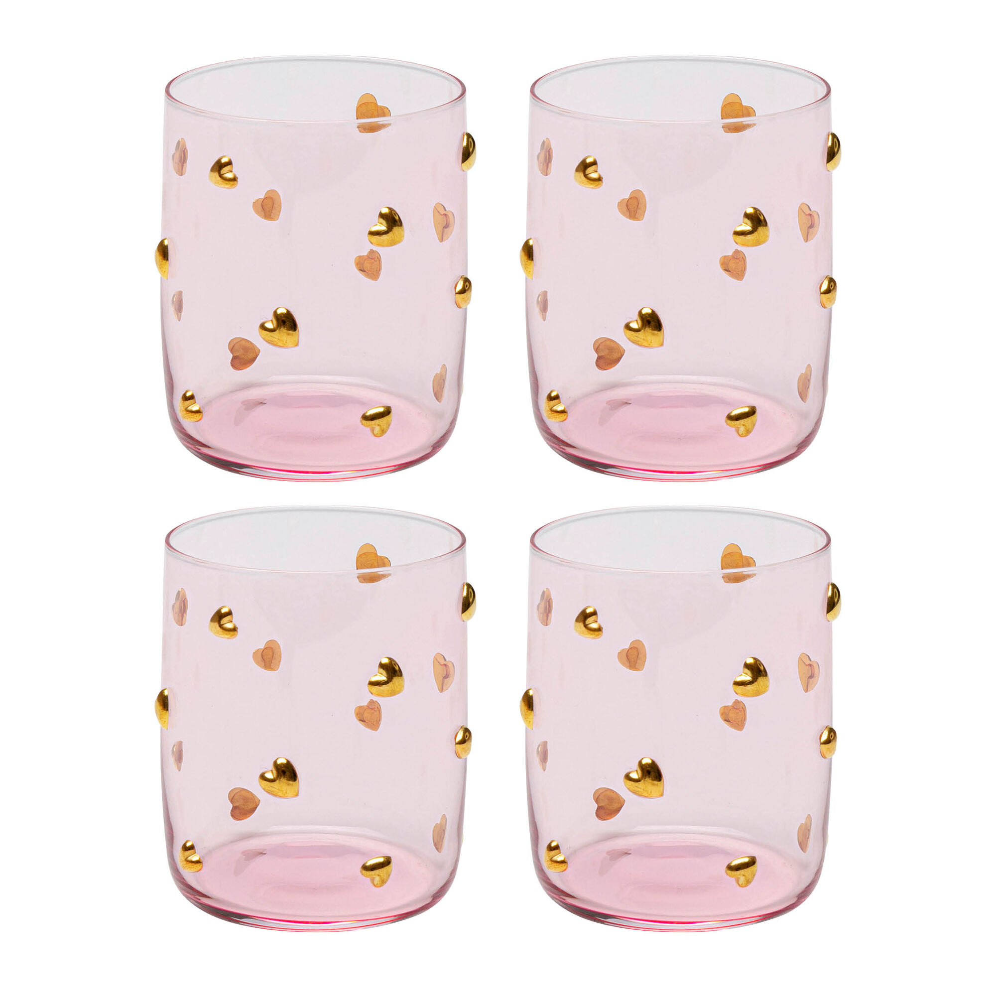 Wasserglas Party Hearts 9cm (4/tlg.) – Grafik-1.